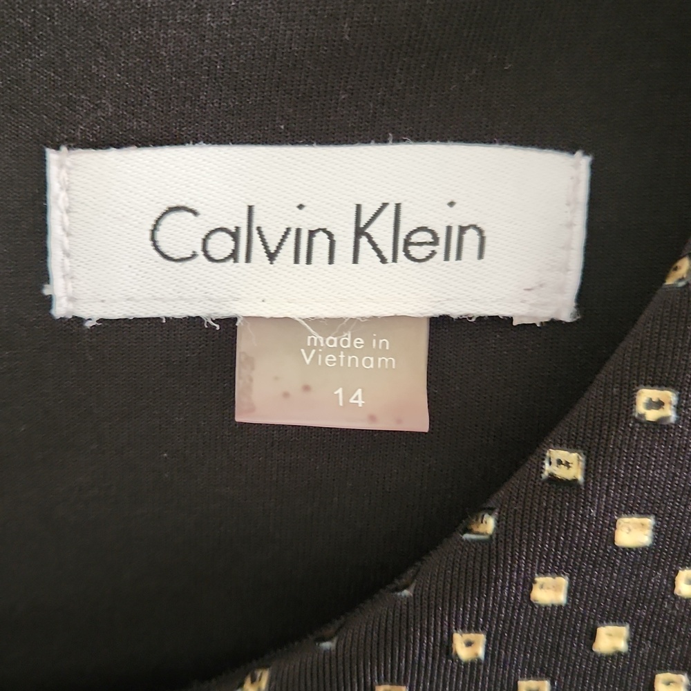 Calvin Klein Black Gold Sheath Pencil Dress 14 - Picture 7 of 15